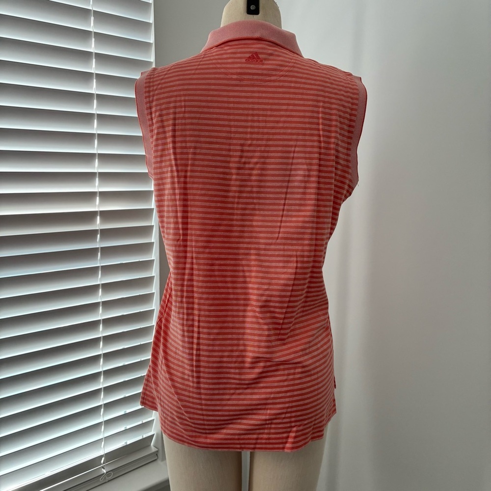 NWT Adidas Women's Striped Sleeveless Pink Golf Top - Picture 5 of 11